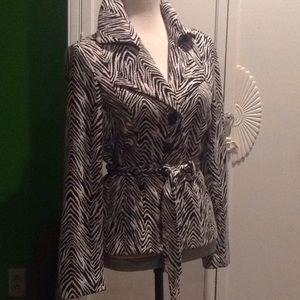Belted animal print jacket never worn